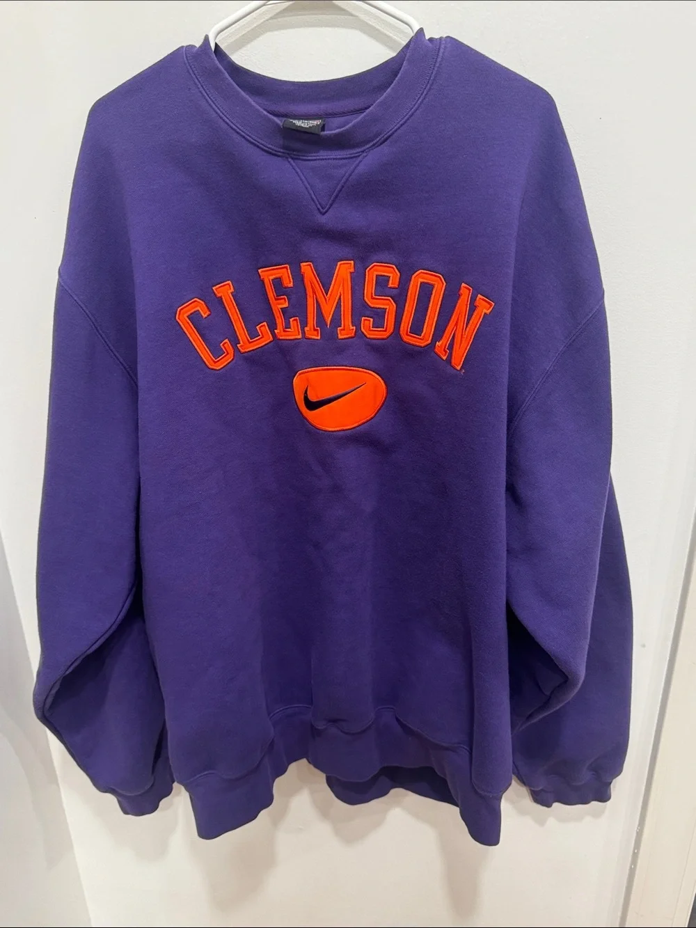 Nike Team Clemson Tigers Center Swoosh Sweatshirt Purple XXL